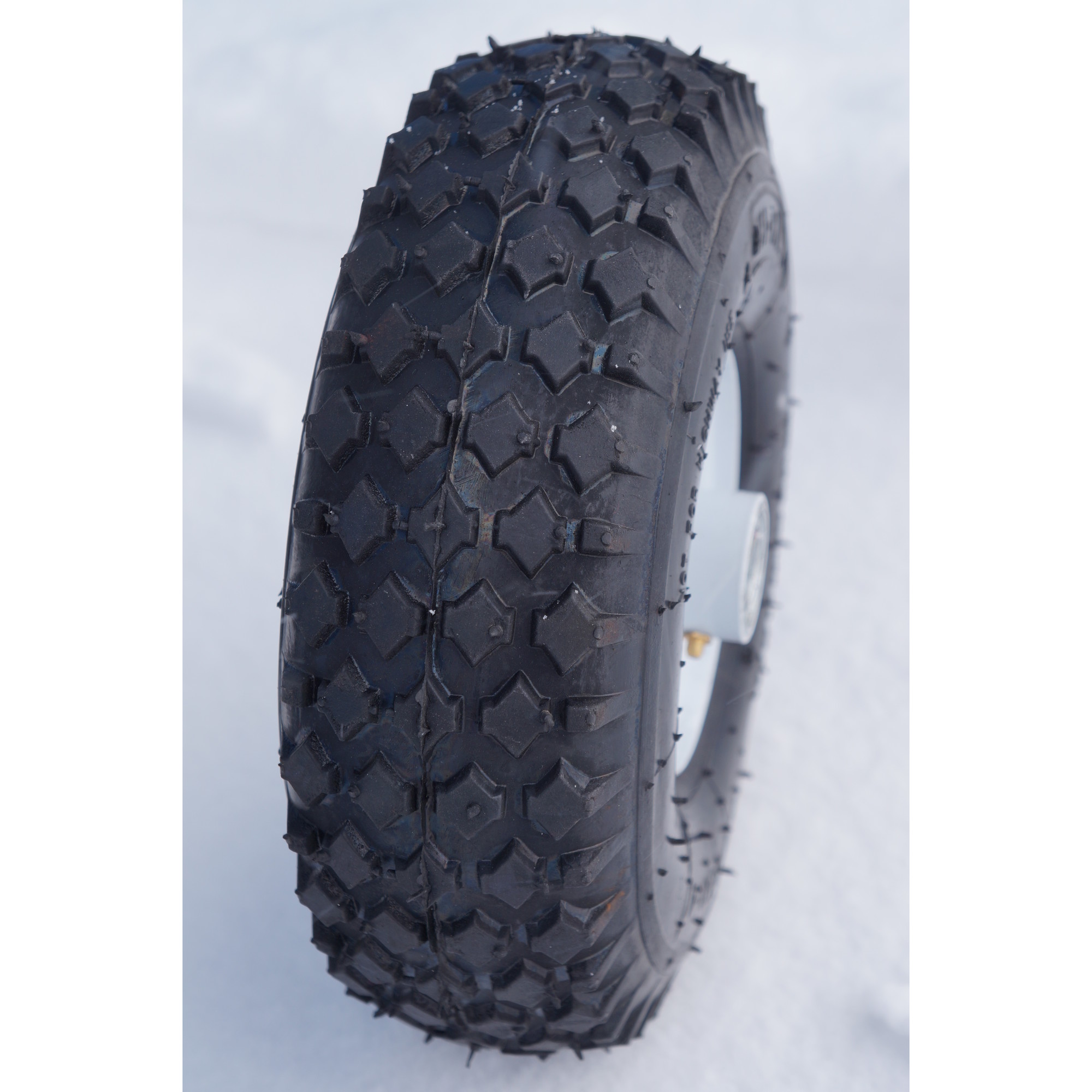 HI-RUN, Wheelbarrow Tire Assembly, Stud, 5/8in. bearings, Tire Size 4.10/3.50-4 Load Range Rating B, Model# CT1010
